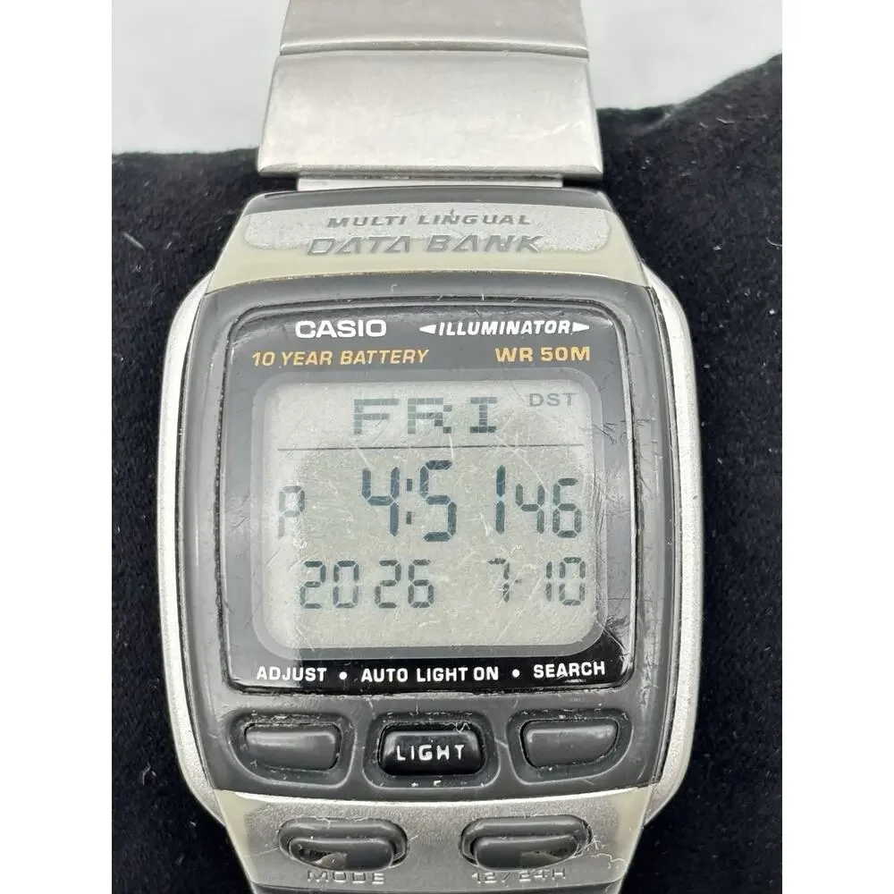 Vintage CASIO ILLUMINATOR 2524 DB-37H DIGITAL WATCH MULTI LINGUAL Working